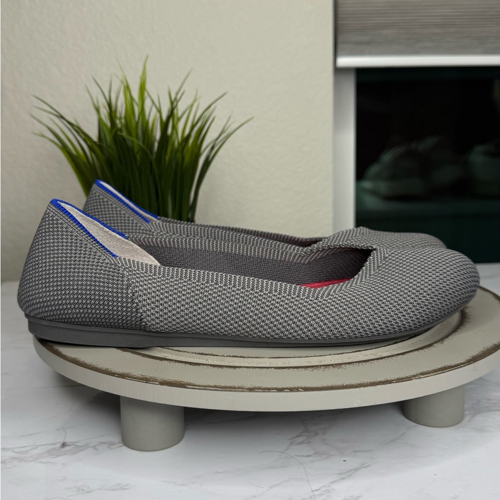 Rothy’s The Flat Women’s Ballet Flat Shoes Size 7.5 Grey Textured Knit